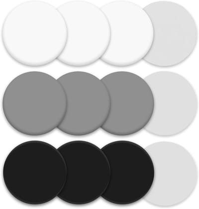 Deurstoppers Muurbeschermers - Deurknop Pads - Muren Beschermen - Zelfklevend Schokabsorberend - 12 Stuks 8 cm - Wit Grijs Zwart