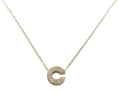 Gouden ketting met C zirkonia hanger