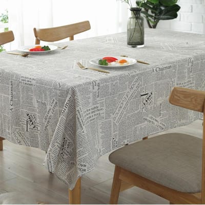 Retro Katoen Linnen Tafelkleed Engelse Krant Stofdicht Antislip Tafelmat Minimalistisch Hotel Huis Theetafel Decoratie Doek 90x90cm