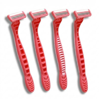 Lomera Wegwerp Scheermesjes Dames - Scheermesjes voor Vrouwen - Scheermesjes Dames - Wegwerp Scheermesjes - Scheermesjes 3 Bladen - Scheermesjes met Lubrastrip - Roze Scheermesjes Dames