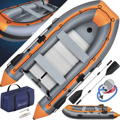 KESSER® Rubberboot voor 4 Personen - 3,2m Opblaasbare Boot Set Inclusief Peddels & Pomp