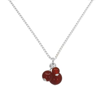 ARLIZI 2451 Ketting rood carneool trosje hanger - sterling zilver - 46 cm