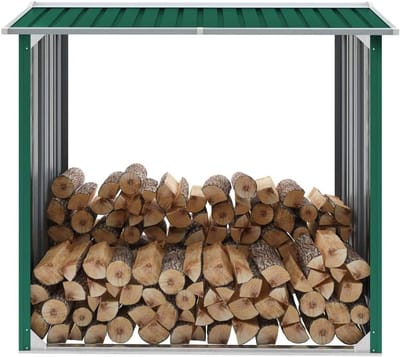 Houten standaard tuin - Haardhoutrek staal - Hout opslaan - Verzinkt staal duurzaam - 154 x 83 x 163 cm