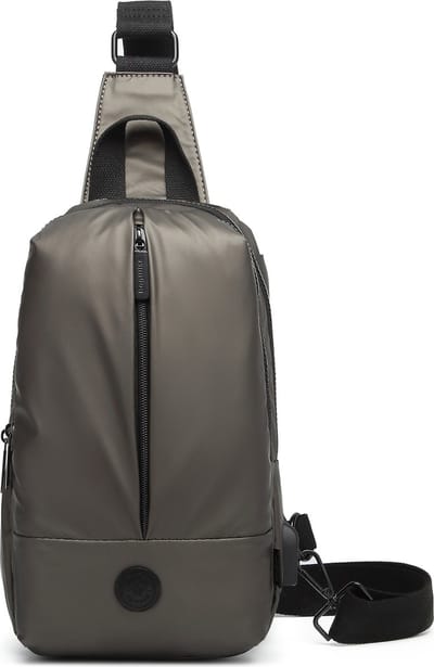 Bagwise® Crossbodytas - Sling Bag - Schoudertas - met USB-oplaadpoort/Kabel - Unisex - 8655 Bronz metallic