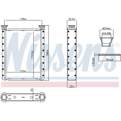 Warmtewisselaar, interieur verwarming NISSENS 707414