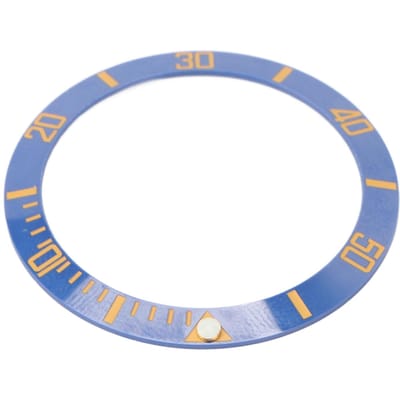Lunettes de Montre Inserts Cercle Bleu avec Mots Dorés Céramique Bague de Lunette de Cadran de Montre pour Remplacements gray