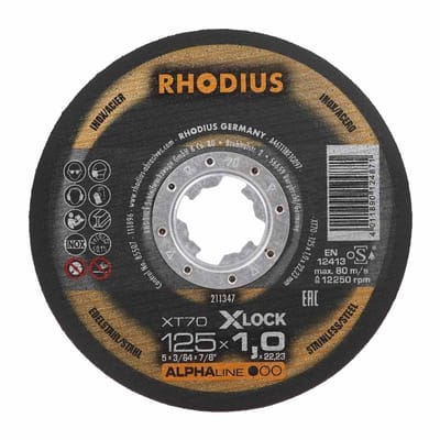 Rhodius - Doorslijpschijf voor inox - Core - 125 x 1,0 x 22,23 mm - X-Lock XT70