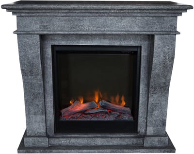 Xaralyn Elektrische haard - Kreta ELE-SBU - zwart natuursteen - 1500 Watt verwarming - met afstandsbediening - haardombouw inclusief inbouwhaard - schouw