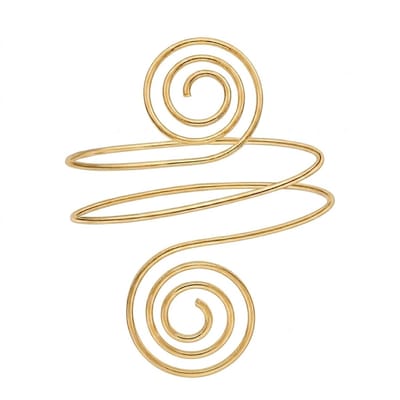 Goudkleurige spiraal boven armband voor dames – open verstelbare minimalistische armband