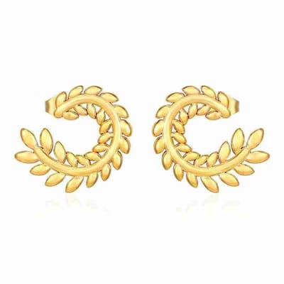 WeLoveSilver - oorstekers dames - goudkleurig - chirurgisch staal - natuurmotief