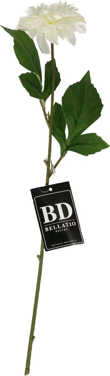 Bellatio Design Kunstbloem Dahlia - 50 cm - creme wit - kunst zijdebloemen