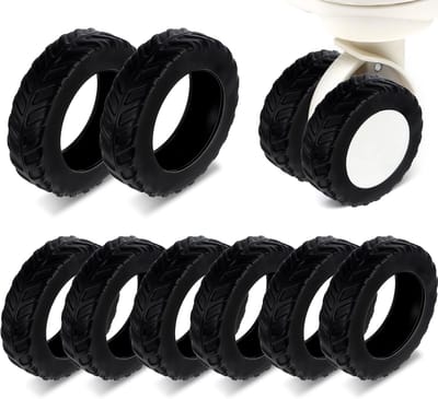 SnelShoppen - 8 Pack Kofferwiel Covers, Bagagewiel Beschermers voor 2-2.4 Inch Wielen, Handbagage Reisaccessoires, Antislip Silicone Zwart, Vervanging