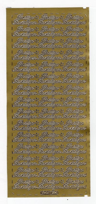 Pickup hobbysticker 284 2 stuks per verpakking Prettige Feestdagen goud
