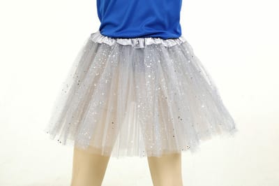 Glitter Rokje - Tule - Kindermaat - One Size - Zilver