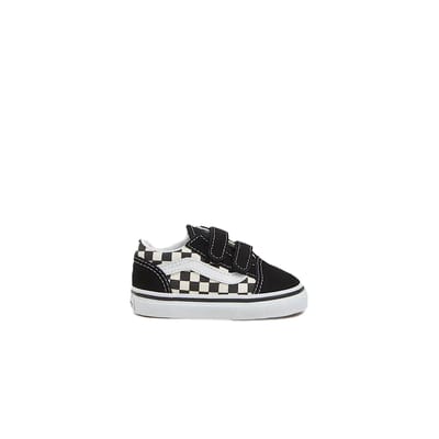 Vans Old Skool V Checkerboard Sneakers zwart Leer - Maat 26.5