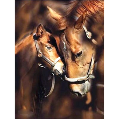 Diamant broderie animal point de croix bricolage diamant peinture cheval diamant mosaïque décor à la maison 20X30CM brown