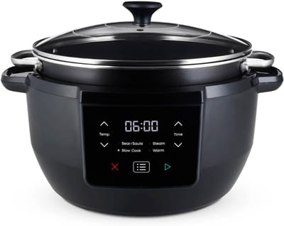 TopChoice® Slowcooker met Timer - Multicooker - Crockpot - 39x26x35cm - Zwart