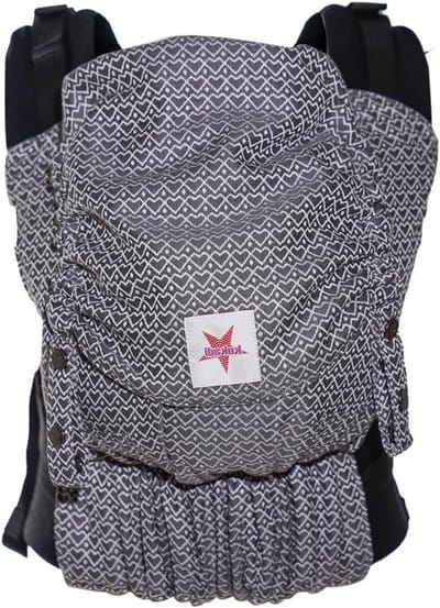 Babydrager Flip - Meegroeiende drager - Baby dichtbij - Ergonomische draagzak - 0-18 maanden - Grijs Wit