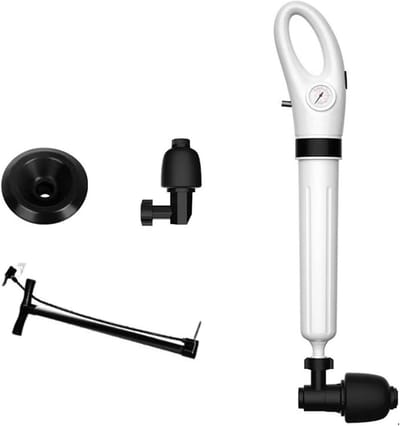 Rioolontstopper - Afvoerreiniger Plunger - Verstopping Verhelpen - Pneumatische Kracht - 57 cm - Wit