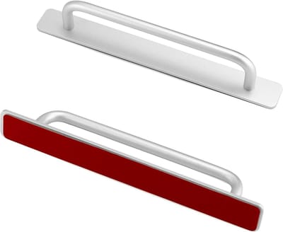 Famanu - 2-pack zelfklevende deurgrepen meubelgrepen, aluminium handgrepen voor kledingkast badkamer keukenkasten slaapkamer 210 x 25 mm zilver