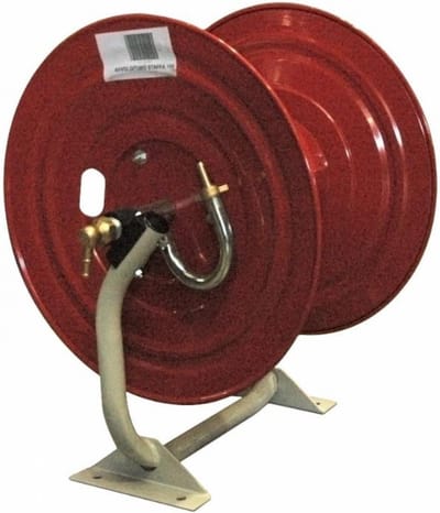 Slanghaspel met houder - Slangenroller - Tuin water geven - Verzinkt stalen frame - 100 m - Rood
