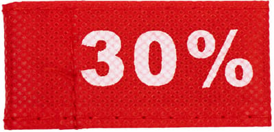 50x Kledinglabel 3x6cm - 30% rood