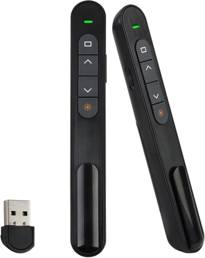 Draadloze Presenter - Presentatie Afstandsbediening - Presentaties Geven - 100 Meter Bereik - USB Receiver - Zwart