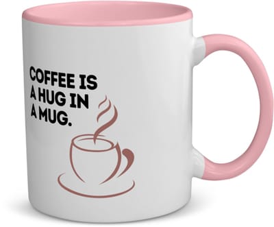 Akyol - coffee is a hug in a mug koffiemok - theemok - roze - Koffie - koffie drinkers/liefhebbers - verjaardagscadeau - cadeau - kado - geschenk - verjaardag - collega's - 350 ML inhoud
