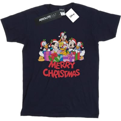 Disney Dames/Dames Mickey Mouse And Friends Kerstmis Katoenen Vriendje T-shirt (Marineblauw)