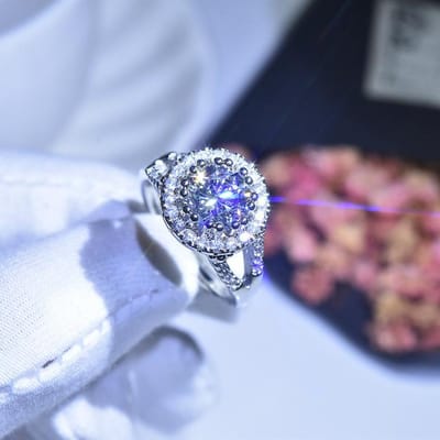 S925 Sterling Zilver 3 Karaat Vs1 Moissaniet Sieraden Ring Vrouwen Bruiloft Zilver 925 Sieraden Moissaniet Geboortesteen Ringen Anel Doos Resizable wit