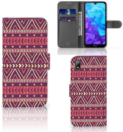 Huawei Y5 (2019) Telefoon Hoesje Aztec Paars