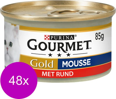 Gourmet Gold Mousse 85 g - Kattenvoer - 48 x Rund