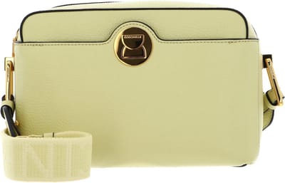 COCCINELLE Leren Schoudertas Liya Signature Crossbody Grained Leather Lime Wash Lichtgeel