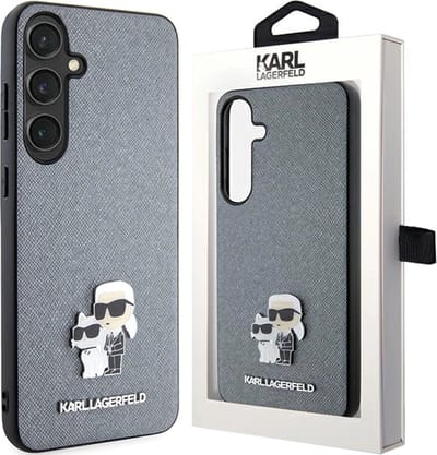Karl Lagerfeld KLHCS24MPSAKCMPG S24+ S926 hardcase gray/gray Saffiano Karl & Choupette Metal Pin