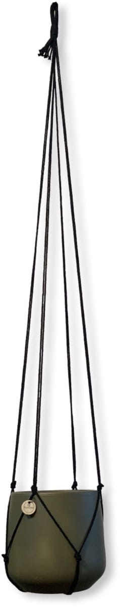 Plantenhanger Zonder Kwast - Kies Kleur en Lengte - Zwart - 110 cm lang - Katoenkoord - Geschikt voor Pot met Diameter t/m 20 cm - Handgemaakt in ons Macramé Atelier - Prijs per Stuk - Let op: Exclusief Pot - Inclusief Verzendkosten
