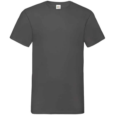 Fruit of the Loom Heren Waarde V Hals T-shirt (Licht Grafiet)