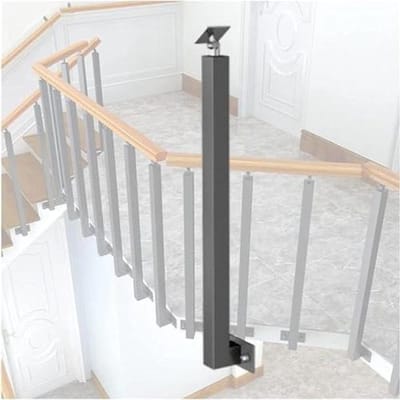 Metalen trapleuning balusters - Vierkante spindels - Trap veiligheid - Verstelbaar hoekontwerp - 90 cm 4-pack - Zwart