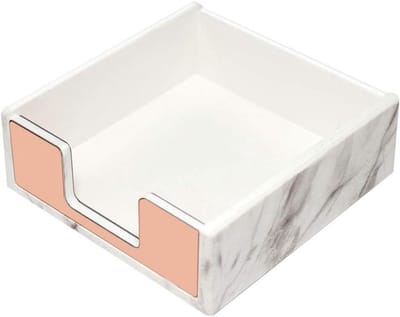 Memo Dispenser Marmer Wit met Rose Gold Sticky Notes Houder Desktop Accessoire