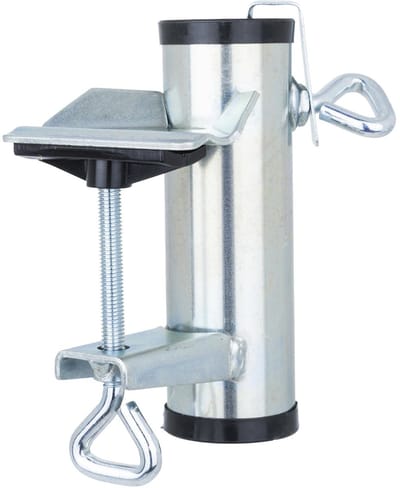 HI Parasolhouder voor balkon - zilver - metaal - parasolbevestiging - max 3,8 cm - balkonreling houder parasol