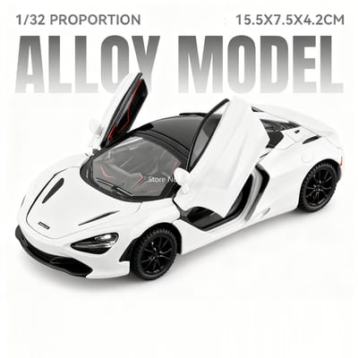 1:32 Voitures Modèle en Alliage Moulé sous Pression 720S Jouet Lumière Son Tirer en Arrière Portes de Voiture Miniature Ouvertes Véhicule Miniature Cadeaux Parfaits Pour Garçons