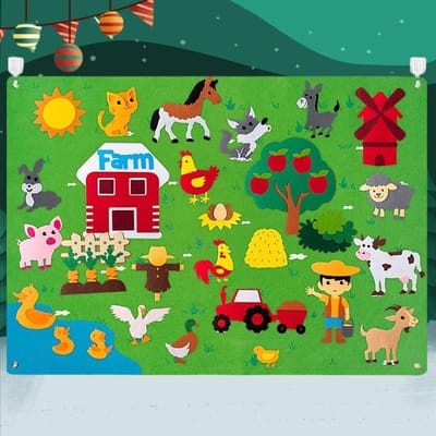 Boerderijdieren Vilt Verhaalbord Boerderij Verhaalboek Muur Hangend Decor Montessori Vroeg Leren Interactieve Puzzel Speelgoed Kinderen Cadeau