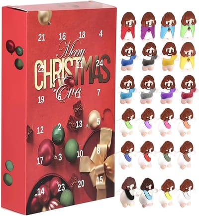 Adventskalender - kerstmis cadeau - 24x Jezus Grappig Speelgoed - Verzamelfiguren Feestelijke Adventskalenders - Kerstmis aftellen - Volwassenen en Kinderen - Aftelkalender naar Kerstmis