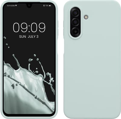 kwmobile telefoonhoesje geschikt voor Samsung Galaxy A17 4G / 5G - Hoesje met siliconen coating - Smartphone case in cool mint