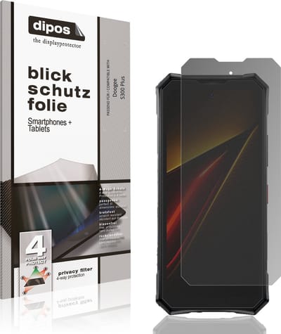 dipos – Matte Privacy Screenprotector geschikt voor Doogee S300 Plus | Anti-Spy Beschermfolie