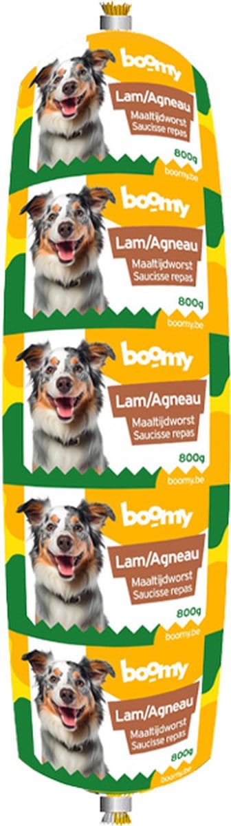 Boomy - Hondenvoer - Maaltijdworst hond - Hondenworst - Vers vlees hond - Lam - 4 x 800g