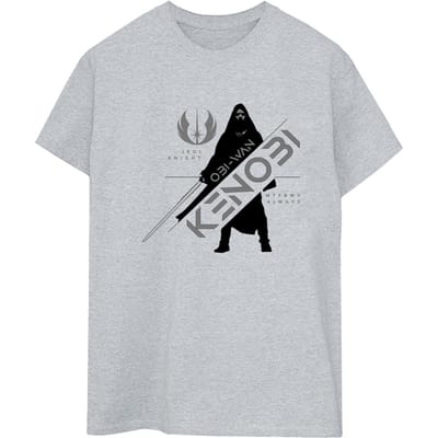 Star Wars Dames/Dames Obi-Wan Kenobi Jedi Knight Katoenen Vriendje T-shirt (Sportgrijs)