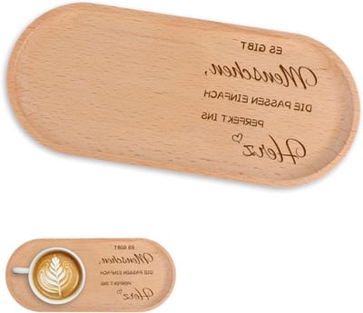 Houten Cadeautje voor Vriendinnen, Ellipsvormige Gegraveerde Hartvormige Vriendschapsschotel voor Verjaardag of Speciale Gelegenheden (22 x 11 cm)