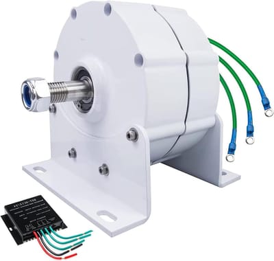 Permanente Magneetgenerator - Gelijkstroom motor - Energie opwekken - Gearless aandrijving - 12000 Watt - Wit