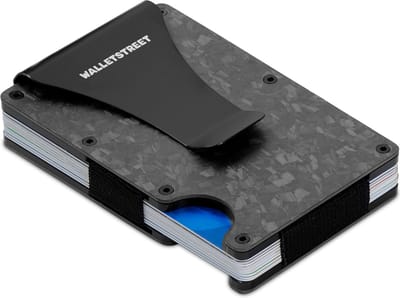 Walletstreet Premium RS9 Carbon Fiber-Pasjeshouder\Creditcardhouder - minimaal 15 pasjes inclusief Geld Clip voor al uw Biljetten-RFID Anti Skim Technologie