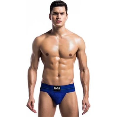 Mob Eroticwear Fetish Classic Wide Jockstrap Blue